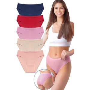Kadın 5'li Organik Pamuk Fitilli Bikini Külot Bk2-A6