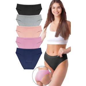 Kadın 5'li Organik Pamuk Fitilli Bikini Külot Bk2-A1