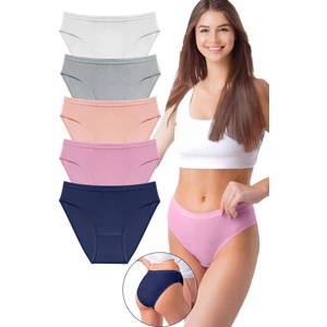 Kadın 5'li Organik Pamuk Fitilli Bikini Külot Bk2-A5