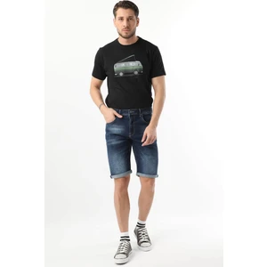 Banny Jeans Erkek Yıkamalı Jean Şort Lacivert