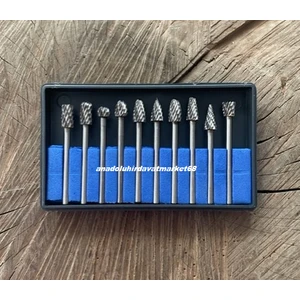 Karbon Çelik Ahşap Metal Oyma Seti Freze Seti Gravür Ucu 10PCS 3mm