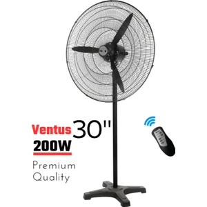 Ventus 30" Inc (75 Cm) Sanayi Tipi Ayaklı Vantilatör 200W Güç Uzaktan Kumandalı Yüksek Performanslı Fan