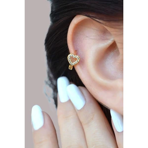 Kalp Model Helix Kıkırdak Tragus Piercing Gold Renk 8 mm