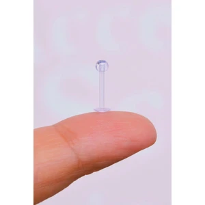 Antialerjik Bioplast Esnek Şeffaf Silikon Piercing Tragus Helix Lobe Dudak Dil Conch 10 mm