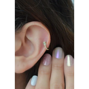 Altın Renkli Yılan Model Halka Piercing Tragus Helix Kıkırdak