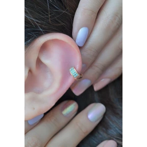 Firuze Taşlı Halka Piercing Tragus Helix Kıkırdak Küpesi