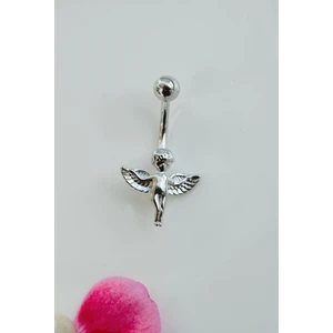 Sacce Scarves & Accessories Sacce Scarves&Accessories Çelik Melek Figürlü Göbek Piercing Gümüş Renk