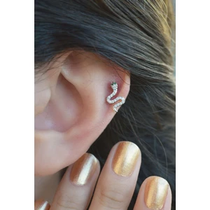 Yılan Piercing Helix Kıkırdak Gümüş Renk