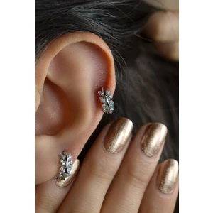 Yaprak Model Piercing Helix Kıkırdak Lob Gümüş Renk