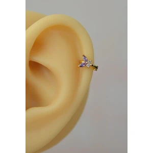 Kelebek Halka Piercing Tragus Helix Kıkırdak Küpesi