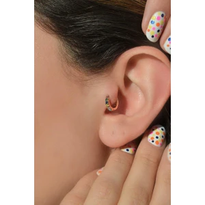 Sacce Scarves & Accessories Çok Renkli Halka Tragus ve Helix Kıkırdak Piercing Küpesi – Dayanıklı, Şık ve Rahat Kullanım Tasarımı