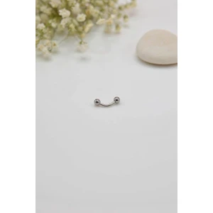 İki Ucu Top Çelik Piercing Kaş Helix Kıkırdak 6 mm Gümüş Renk