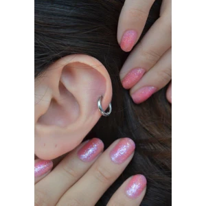 Sacce Scarves & Accessories Sacce Gümüş Renk Çelik Düz Halka Piercing Kadınlar İçin Dayanıklı 8 mm Helix Küpesi