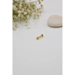 Sacce Scarves & Accessories Altın Renkli, Paslanmaz Çelikten Üretilmiş 6 Mm Dayanıklı Top Piercing Takı