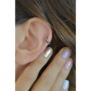 Sacce Scarves & Accessories S&A Accessories Gümüş Rengi Düz Halka Tragus Piercing