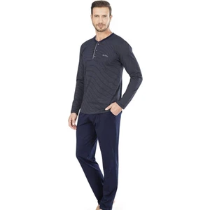 Pierre Cardin Erkek Penye Çizgili Pijama Lacivert