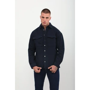 Banny Jeans Erkek Oversize Jean Gömlek Lacivert