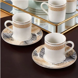 Güral Porselen Camelia 12 Parça 6 Kişilik Kahve Fincan Takımı 6253