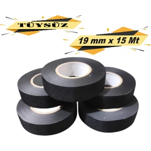 Tüysüz Bez Bant Elektrik Kablo Bandı 19 mm x 15 Metre 5 Adet