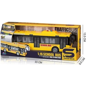 Brother Toys Okul Otobüsü Ön ve Orta Kapısı Açılabilen Sesli Işıklı Oyuncak Okul Otobüs 28 cm