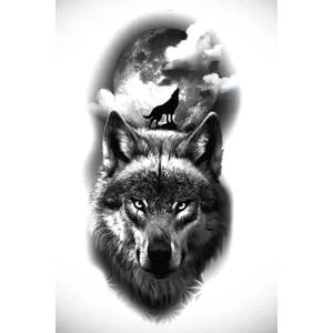 Caş Dekorasyon Kurt Figürlü Geçici Dövme Tattoo