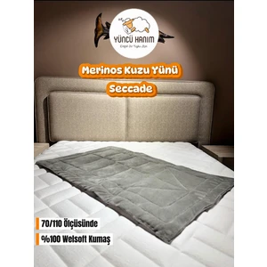 %100 Yün Dolgulu, Gri Renkli Welsoft Yüzey 70 x 110 cm Ebat Seccade