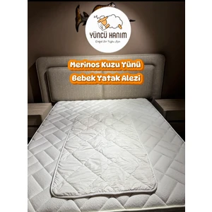Merinos Kuzu Yünü Bebek Yatak Pedi, Yatak Koruyucu, Yatak Şiltesi (%100 Merinos Kuzu Yünü)
