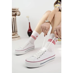 Xstreet Kalın Taban Kısa Unisex Keten Ayakkabı Spor Ayakkabı Günlük Sneakers