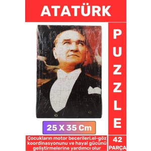 Premium Eğitici Eğlenceli El-Göz Koordinasyonu Motor Becerisi Geliştiren 42 Parça Puzzle Atatürk
