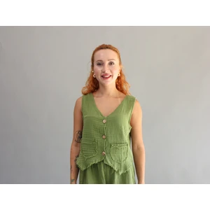 Müslin Düğmeli Yelek