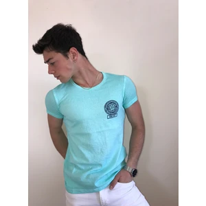 Unisex Bisiklet Yaka Baskılı Yıkamalı T-Shirt