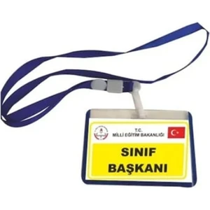 Sınıf Başkanı Yaka Kartı Ipli