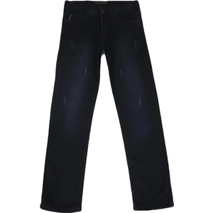 Denim Cartel Fistan Store Erkek Koyu Lacivert Yüksek Bel Rahat Kesim Boru Paça Büyük Beden Jean Pantolon