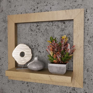 Greenish Home Ahşap Tablo Duvar Rafı - Tanatone Brown