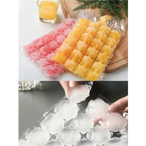 Buz Torbası Kemik Suyu Torbası Dondurma Meyve Suyu Buz Torbası Buz Küpü 240 Küp 1 Paket