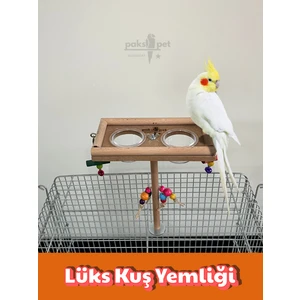 Premium Ahşap Kuş Yemliği , Kafes Üstü Kuş Yemliği , Sultan Papağanı,muhabbet Kuşu Lüks Kuş Mamalığı