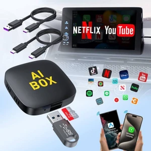 Kablosuz Carplay & Android Auto AI Box 3in1 Video Oynatmalı 4GB+32GB Youtube,Netflix,Google Play,Bein Connect