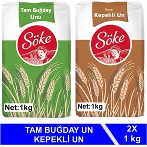 Tam Buğday Un 1 kg Kepekli Un 1 kg 2li Set