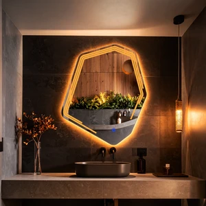 Myrella Amber Led'li Lazer Kumlamalı Lavabo & Banyo Aynası (Dokunmatik Sensörlü)