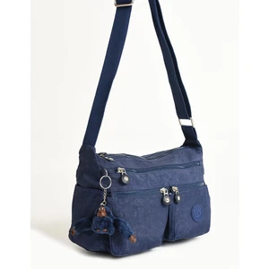 Klinkır Çok Cepli Suya Dayanıklı Lacivert Krinkıl Omuz Çantası / Postacı Çanta