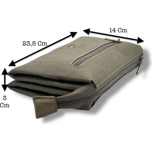 Kanvas Kumaş Unisex El Çantası, El Portföyü - Haki