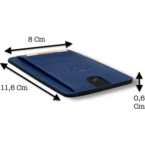 Hakiki Deri Unisex Kartlık - Saks Mavi
