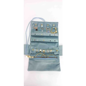 Kadife Takı Rulo Çantası | Seyahat Takı Organizeri | Kolye Küpe Yüzük Bileklik Düzenleyici