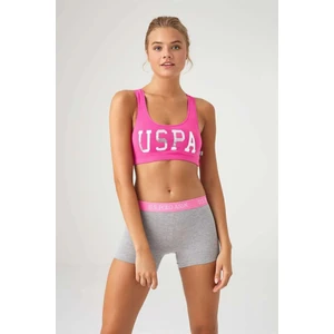 U.S. Polo Assn. Kadın Fuşya Büstiyer Şort Takım