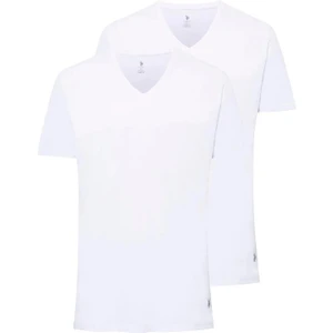 U.s. Polo Assn. - Erkek Beyaz 2 Li V Yaka T-Shirt 90001