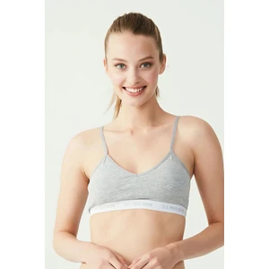 U.S. Polo Assn. 66116 Kadın Gri Melanj Cuplu Büstiyer