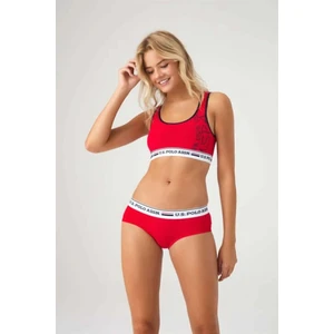 U.S. Polo Assn. Kadın Kırmızı Büstiyer Şort Takım