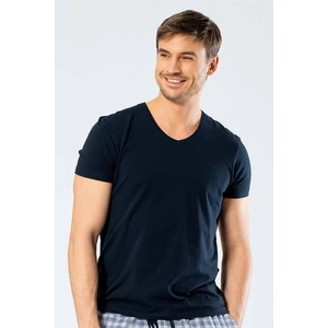 V Yaka Likralı Erkek T-shirt