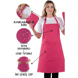 Simple 3'lü Set Ayar Askılı Mutfak Önlüğü Seti (Eldiven, Tutacak)