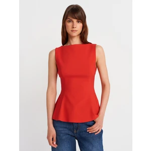 50281 Peplum Top-Kırmızı